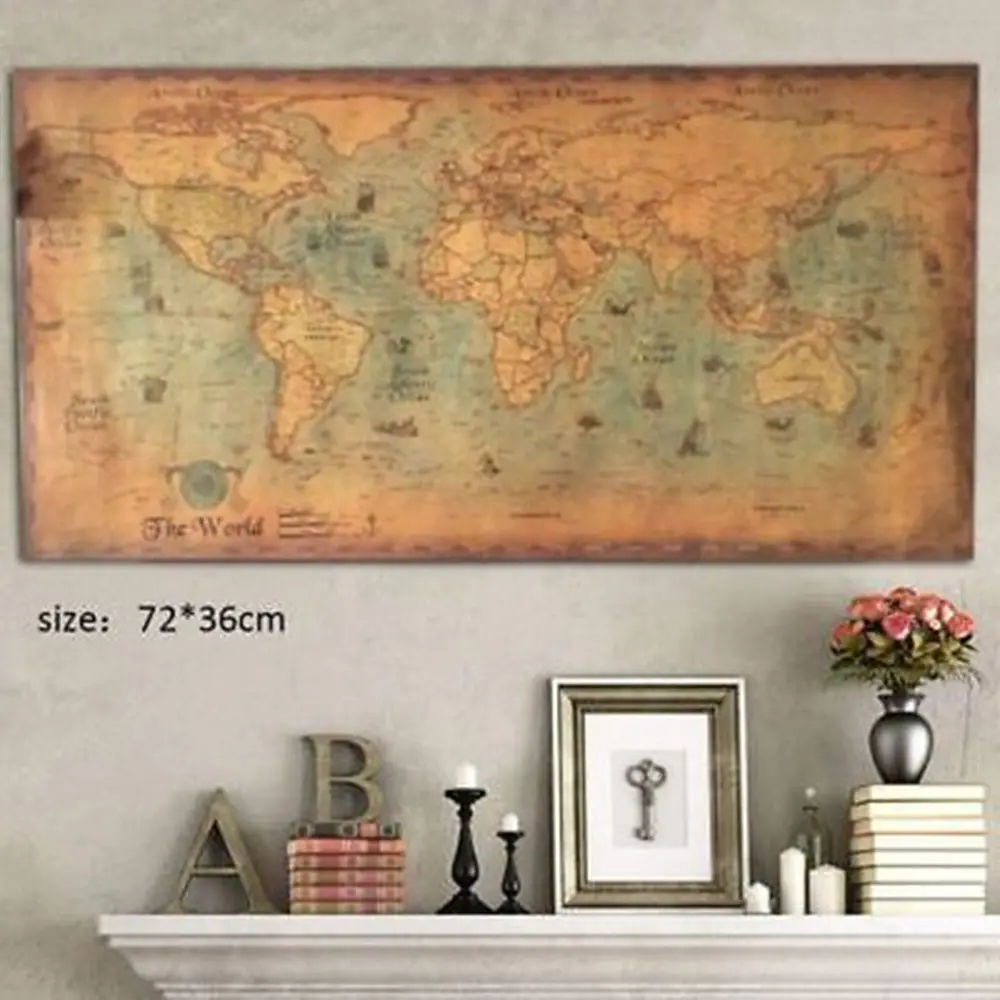Nautical Ocean Sea World Map Retro Old Art Paper Painting Home Decor Wall Poster Office Supplies 72*36cm
Nautical Ocean Sea World Map Retro Old Art Paper Painting Home Decor Wall Poster Office Supplies 72*36cm
