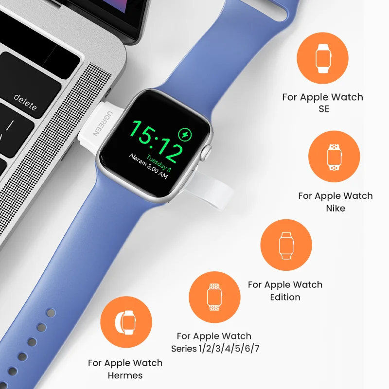 UGREEN USB Type C портативное беспроводное зарядное устройство MFi для Apple IWatch 7 6 SE