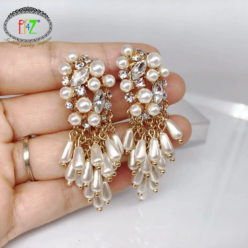 F.J4Z New Luxurious Earrings for Women Fashion Brand Crystal Simulated Pearl Charms Statement Earrings Bridal Earrings Jewelry
F.J4Z New Luxurious Earrings for Women Fashion Brand Crystal Simulated Pearl Charms Statement Earrings Bridal Earrings Jewelry
