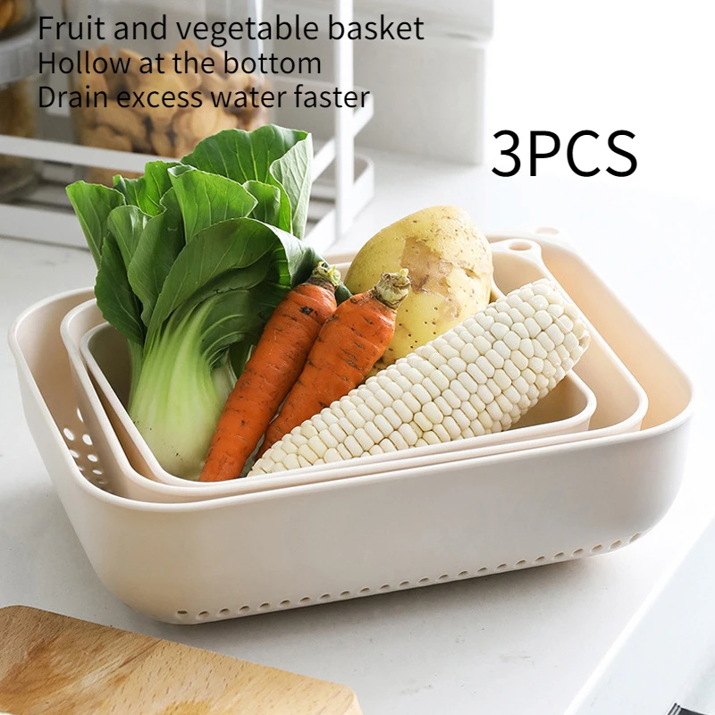 3PCS Plastic Colander Fruit And Vegetable Washing Basket Strainer Kitchen Storage Tool Strainer Drain
3PCS Plastic Colander Fruit And Vegetable Washing Basket Strainer Kitchen Storage Tool Strainer Drain