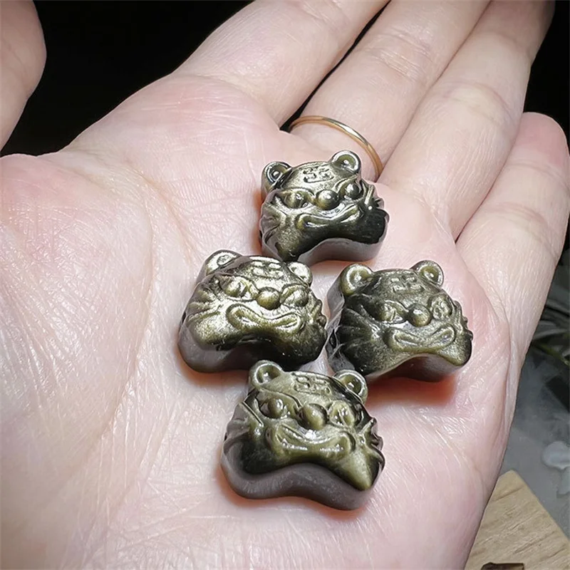 10PCS Natural golden obsidian carved tiger head pendant beads Energy crystal gem DIY accessories Jewelry making materials
10PCS Natural golden obsidian carved tiger head pendant beads Energy crystal gem DIY accessories Jewelry making materials