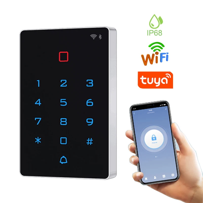 WiFi Bluetooth Tuya APP Backlight Touch 125khz RFID Card Access Control keypad Door Lock Opener WG 26 Input Output Watreproof
WiFi Bluetooth Tuya APP Backlight Touch 125khz RFID Card Access Control keypad Door Lock Opener WG 26 Input Output Watreproof