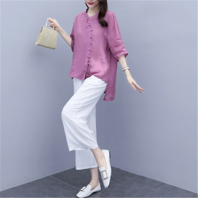 2021 Summer Fashion New Style High Quality Ladies Republic Style Retro Cotton And Linen Loose Wide-Leg Pants Two-Piece Suit
2021 Summer Fashion New Style High Quality Ladies Republic Style Retro Cotton And Linen Loose Wide-Leg Pants Two-Piece Suit