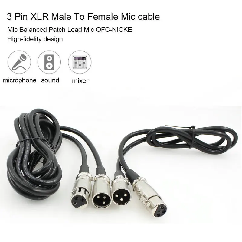 1M 2.5M 3Pins XLR Extension Cable Male to Female MIC Shielded Cable Microphone Audio Cord Pack For Microphone 48 Phantom Power
1M 2.5M 3Pins XLR Extension Cable Male to Female MIC Shielded Cable Microphone Audio Cord Pack For Microphone 48 Phantom Power