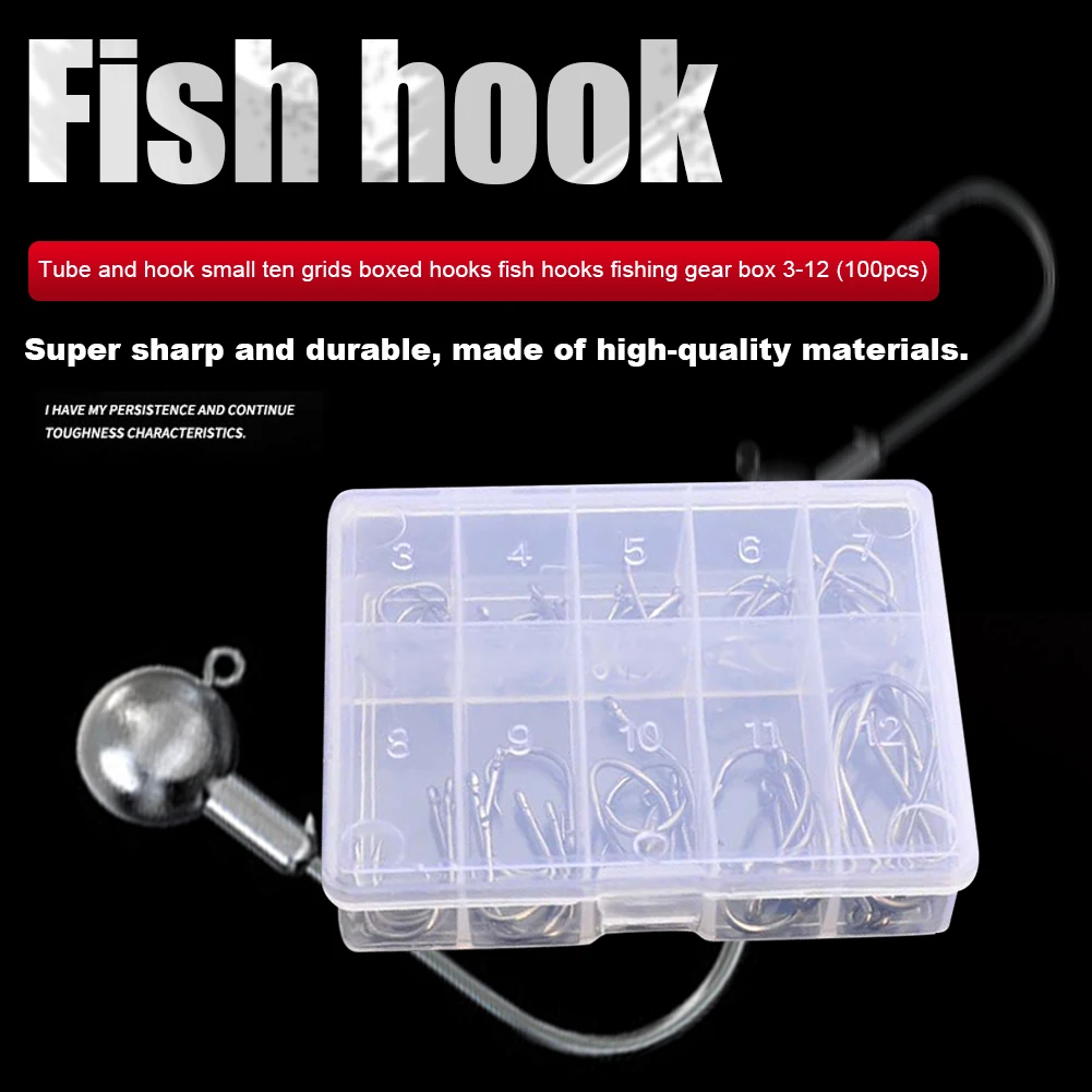 100pcs Mixed Sizes Fishing Hooks Set Metal Single Circle Bait Holder Barbed Fishhook Jig Hole Fishing Equipment
100pcs Mixed Sizes Fishing Hooks Set Metal Single Circle Bait Holder Barbed Fishhook Jig Hole Fishing Equipment