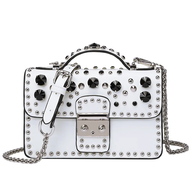2021 New Fashion Luxury Leather Famous Designer Purse Women's Portable Chain Rivet Small Square Bag Shoulder Messenger Sac Luxe
2021 New Fashion Luxury Leather Famous Designer Purse Women's Portable Chain Rivet Small Square Bag Shoulder Messenger Sac Luxe