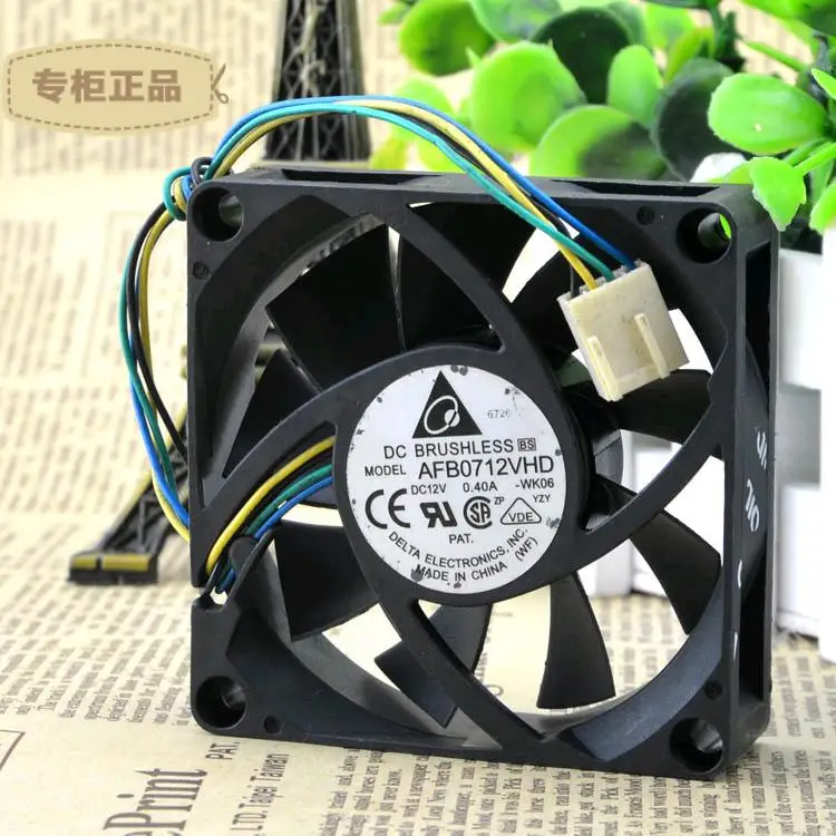 Для Delta 7020 вентилятор AFB0712VHD 7 см 4 проводной Температура контролируемых amd