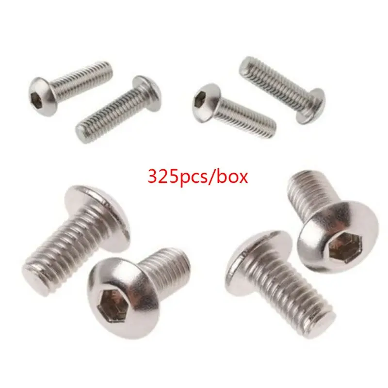 325pcs/box Stainless Steel Assorted Hexagon Socket Button Machine Screws Allen Bolts M3 M4 M5
325pcs/box Stainless Steel Assorted Hexagon Socket Button Machine Screws Allen Bolts M3 M4 M5