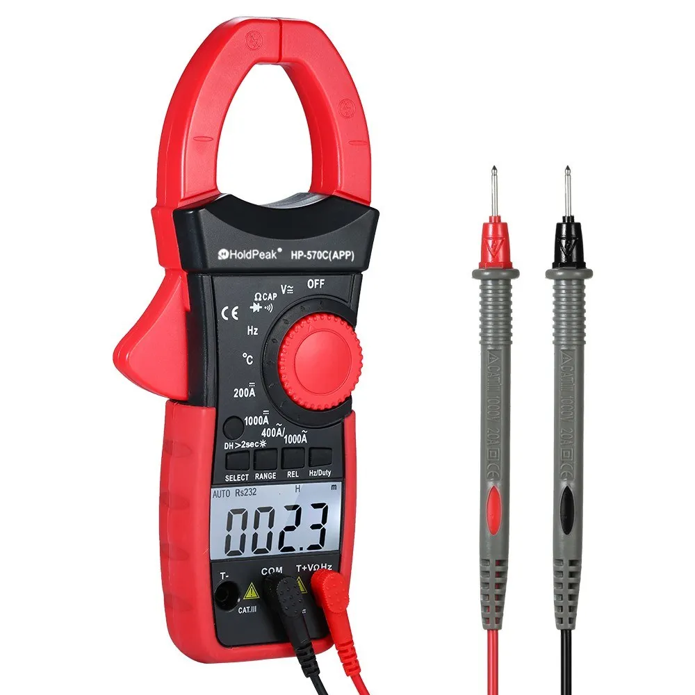 HoldPeak Digital Clamp Multimeter Auto Range BT Clamp Meter AC/DC Current Amperage Voltage Resistance Temp Electrical Tester Met
HoldPeak Digital Clamp Multimeter Auto Range BT Clamp Meter AC/DC Current Amperage Voltage Resistance Temp Electrical Tester Met