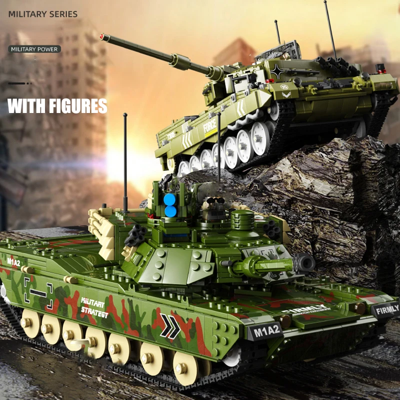 Основной боевой танк MOC WW2 M1A2, Леопардовый 2 модели кирпичей с фигурками, креативная боевая игра, строительные игрушки для детей, подарки
Основной боевой танк MOC WW2 M1A2, Леопардовый 2 модели кирпичей с фигурками, креативная боевая игра, строительные игрушки для детей, подарки