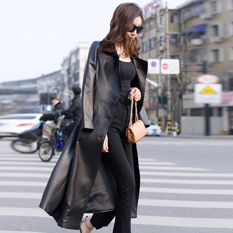 Genuine women's winter leather jacket, long military-style leather jacket with belt, slim fit, wind-cut leather jacket of
Genuine women's winter leather jacket, long military-style leather jacket with belt, slim fit, wind-cut leather jacket of