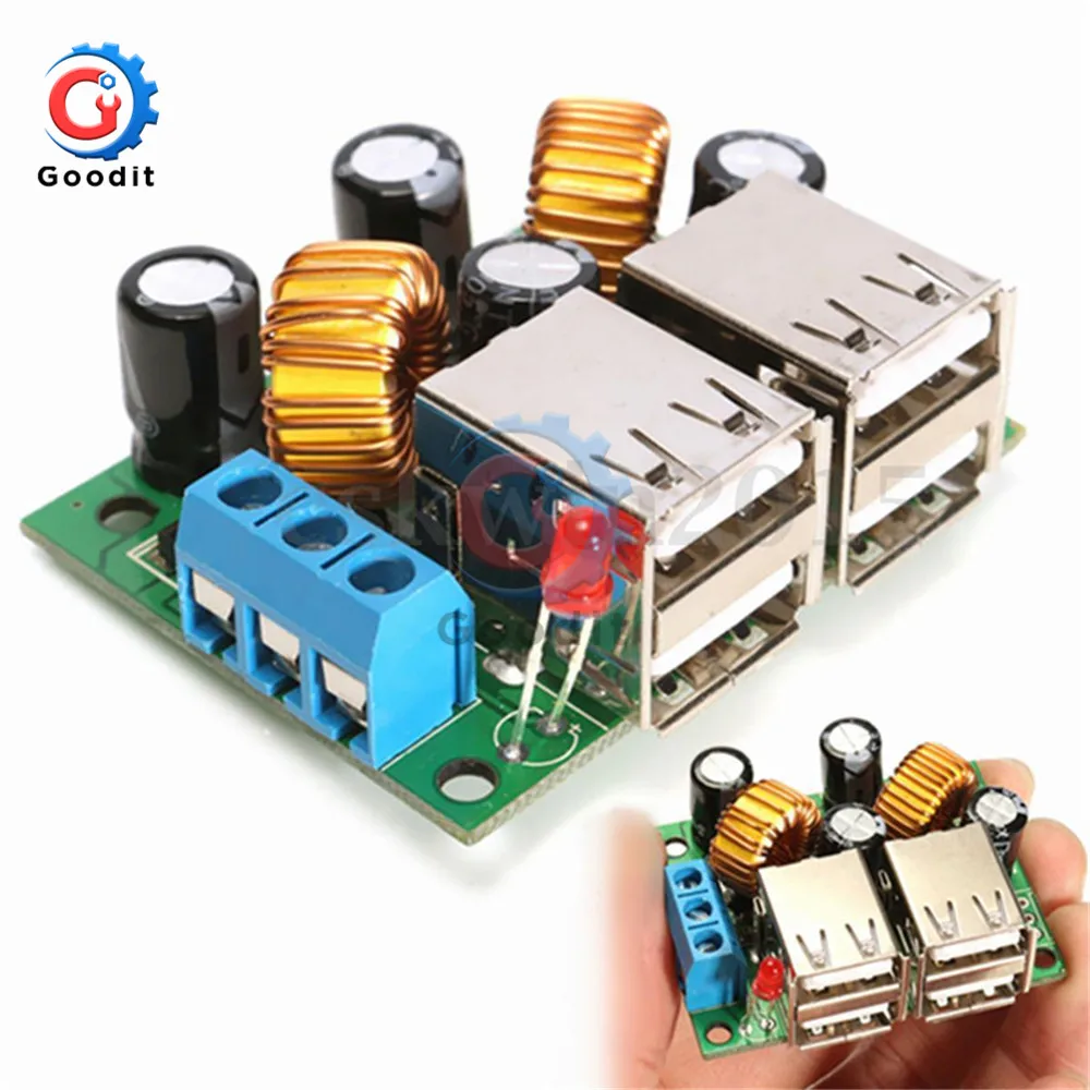 USB Port 4 Four A5268 Step Down Power Supply Converter Board Module DC 12V 24V 40V to 5V 5A For MP3/MP4 Phone Car Equipment
USB Port 4 Four A5268 Step Down Power Supply Converter Board Module DC 12V 24V 40V to 5V 5A For MP3/MP4 Phone Car Equipment