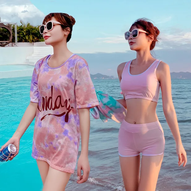 Sports wind split swimsuit women's three-piece pink thin belly hoodie conservative skirt flat-horned pants girl swimwear
Sports wind split swimsuit women's three-piece pink thin belly hoodie conservative skirt flat-horned pants girl swimwear