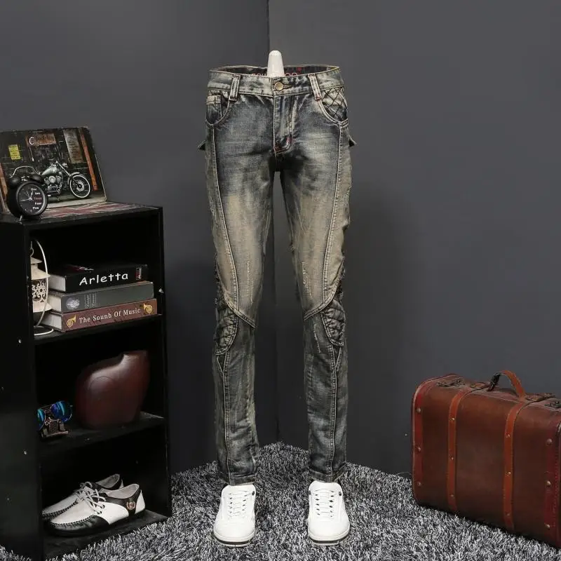Vintage Men's Washed Denim Pants Jeans Washed Motorcycle Trousers Pencil Pants J45
Vintage Men's Washed Denim Pants Jeans Washed Motorcycle Trousers Pencil Pants J45