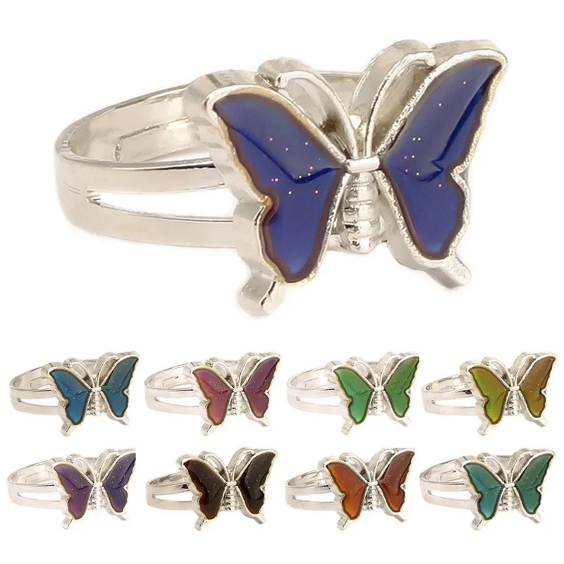 Vintage Elegant Women Zinc Alloy Opening Temperature Control Color Ring Butterfly Glitter Powder Decoration Ring Jewelry
Vintage Elegant Women Zinc Alloy Opening Temperature Control Color Ring Butterfly Glitter Powder Decoration Ring Jewelry