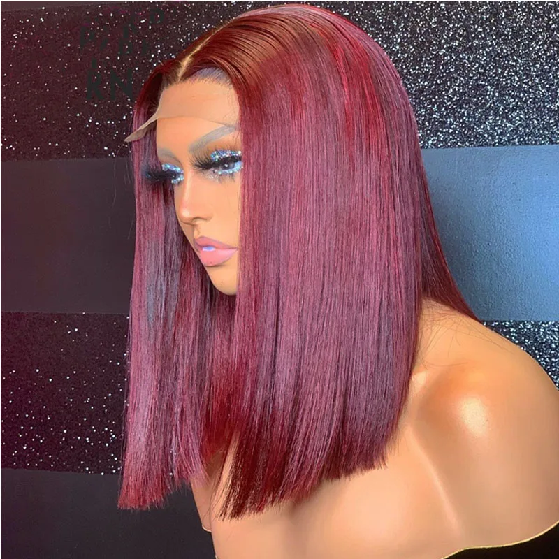 Wine Red Short Cut Bob Lace Front Synthetic Wig Prepluck Natural Black Color Short Bob Wig With Baby Hair 180% Density Glueless
Wine Red Short Cut Bob Lace Front Synthetic Wig Prepluck Natural Black Color Short Bob Wig With Baby Hair 180% Density Glueless