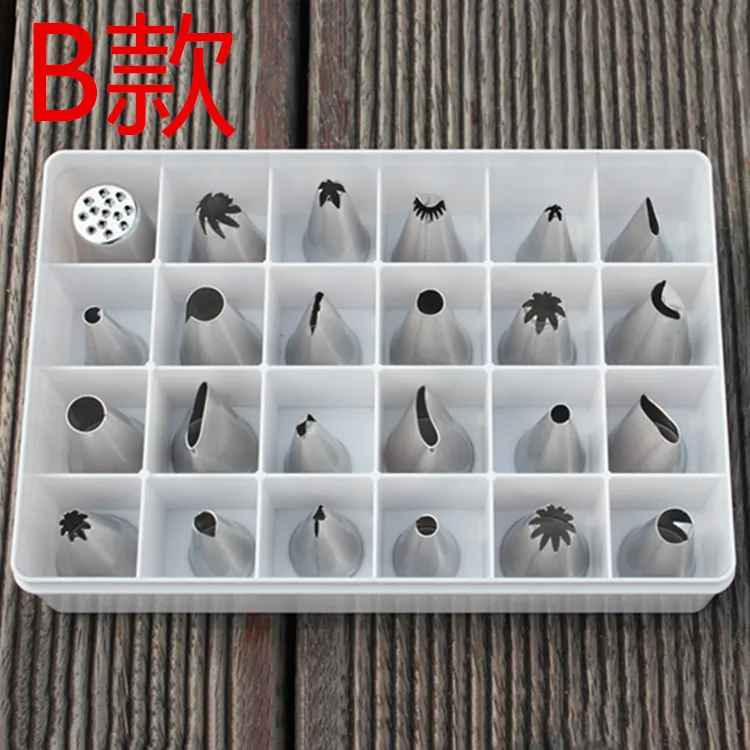 24 304 stainless steel mouthpiece set butter DIY cake grinder Baker decorating bag | Дом и сад
