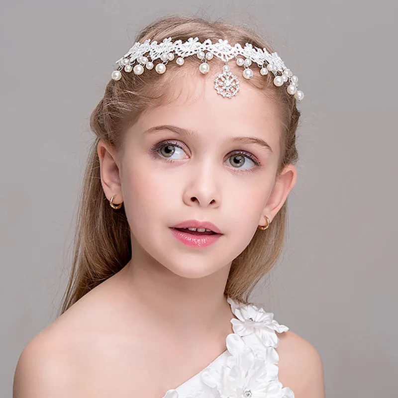 

Snowflake Headwear Wedding Girls Headband Bride Crystal Pearls Women Tiara Bridal Headpieces Birthday Hair Accessories
