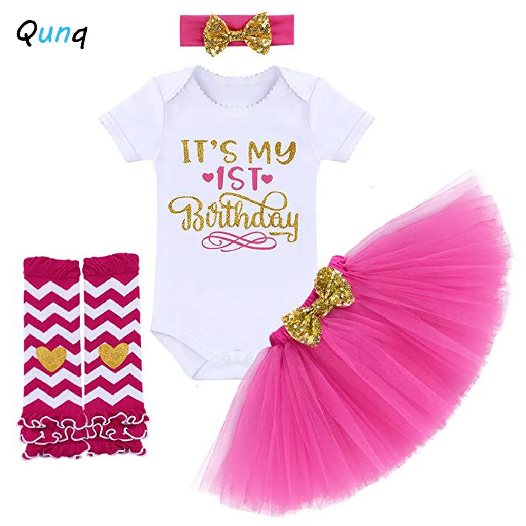 Qunq Baby Girls Clothes 1 Year First Birthday Party Costume Headband + Bodysuits + Mesh + Leg Warmers 4pcs Newborns Suits
Qunq Baby Girls Clothes 1 Year First Birthday Party Costume Headband + Bodysuits + Mesh + Leg Warmers 4pcs Newborns Suits