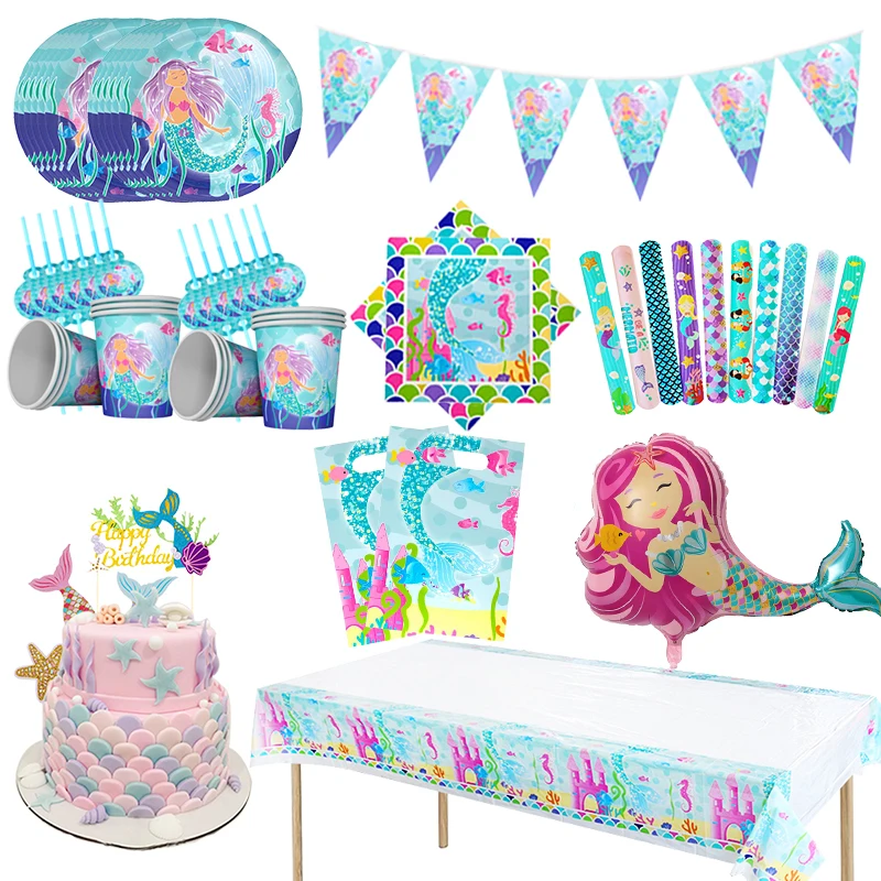Mermaid Birthday Party Supplies Disposable Tableware Cup plate paper towel straw banner Sets Kids Party Decorations Baby Shower
Mermaid Birthday Party Supplies Disposable Tableware Cup plate paper towel straw banner Sets Kids Party Decorations Baby Shower