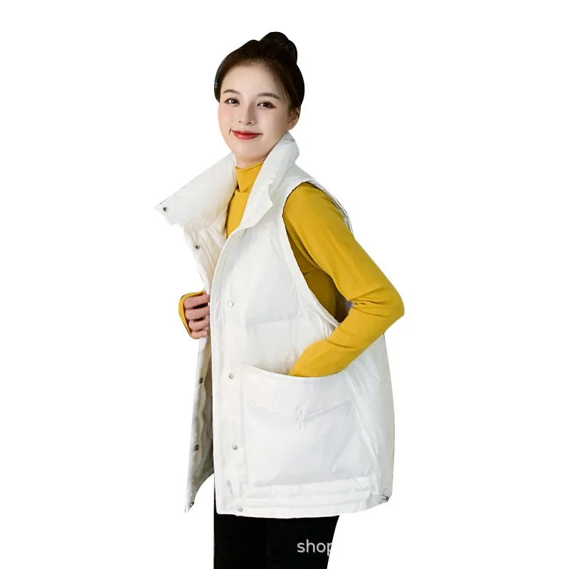 2021 Light down jacket vest female spring autumn Korean version temperament collar white duck down vest woman OL Commuting coat
2021 Light down jacket vest female spring autumn Korean version temperament collar white duck down vest woman OL Commuting coat