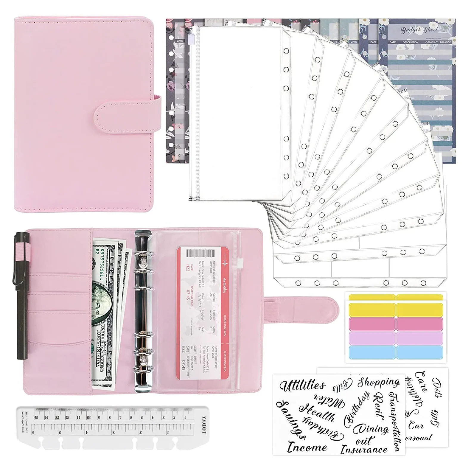 28Pcs A6 PU Budget Binder with Cash Envelopes, Money Saving Binder Envelopes System Organizer for Budgeting and Management
28Pcs A6 PU Budget Binder with Cash Envelopes, Money Saving Binder Envelopes System Organizer for Budgeting and Management