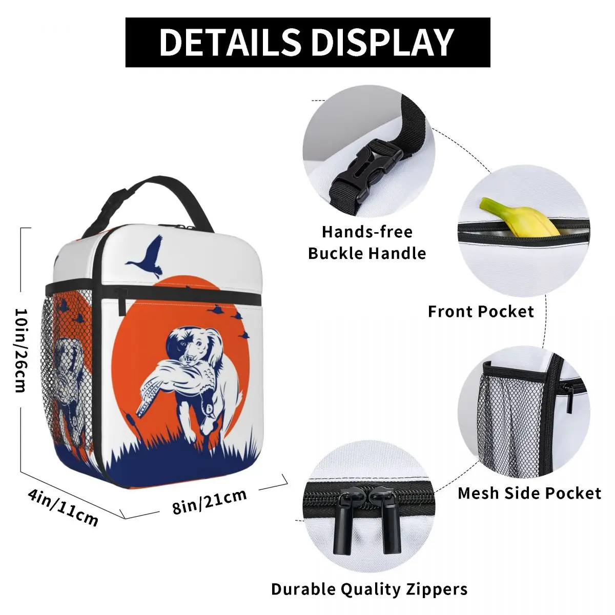 Cocker Spaniel Gun Dog Hunting Lunch Bag for Women Men Large Insulated Lunch Box with Water Bottle Holder and Pockets
Cocker Spaniel Gun Dog Hunting Lunch Bag for Women Men Large Insulated Lunch Box with Water Bottle Holder and Pockets