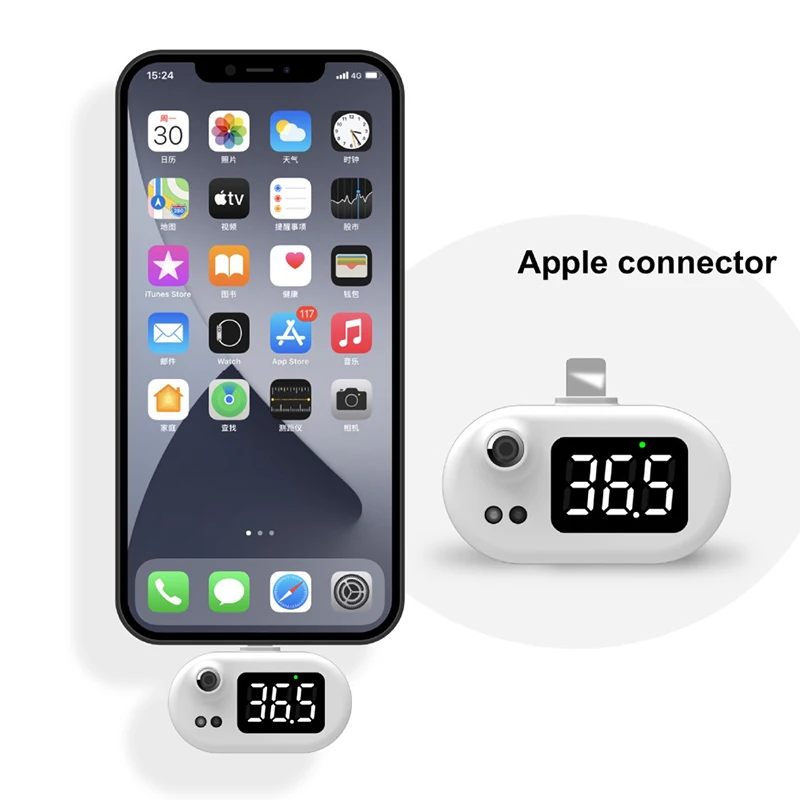 For Apple Android Type-c Cell phone Thermometer Adults Infrared Thermometer Forehead Outdoor Home Infrared Fever Ear Thermomete
For Apple Android Type-c Cell phone Thermometer Adults Infrared Thermometer Forehead Outdoor Home Infrared Fever Ear Thermomete