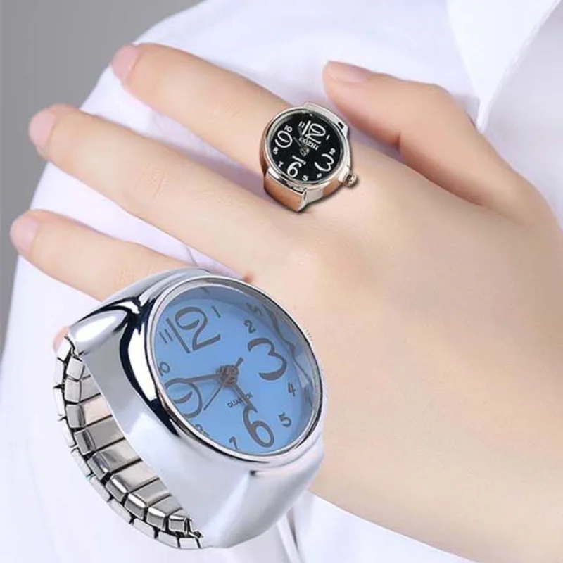 Finger Ring Watch Women/Girl Sleek Steel Round Dial Elastic Quartz Finger Ring with Watch Female Ring Mini Size Gift for Student
Finger Ring Watch Women/Girl Sleek Steel Round Dial Elastic Quartz Finger Ring with Watch Female Ring Mini Size Gift for Student