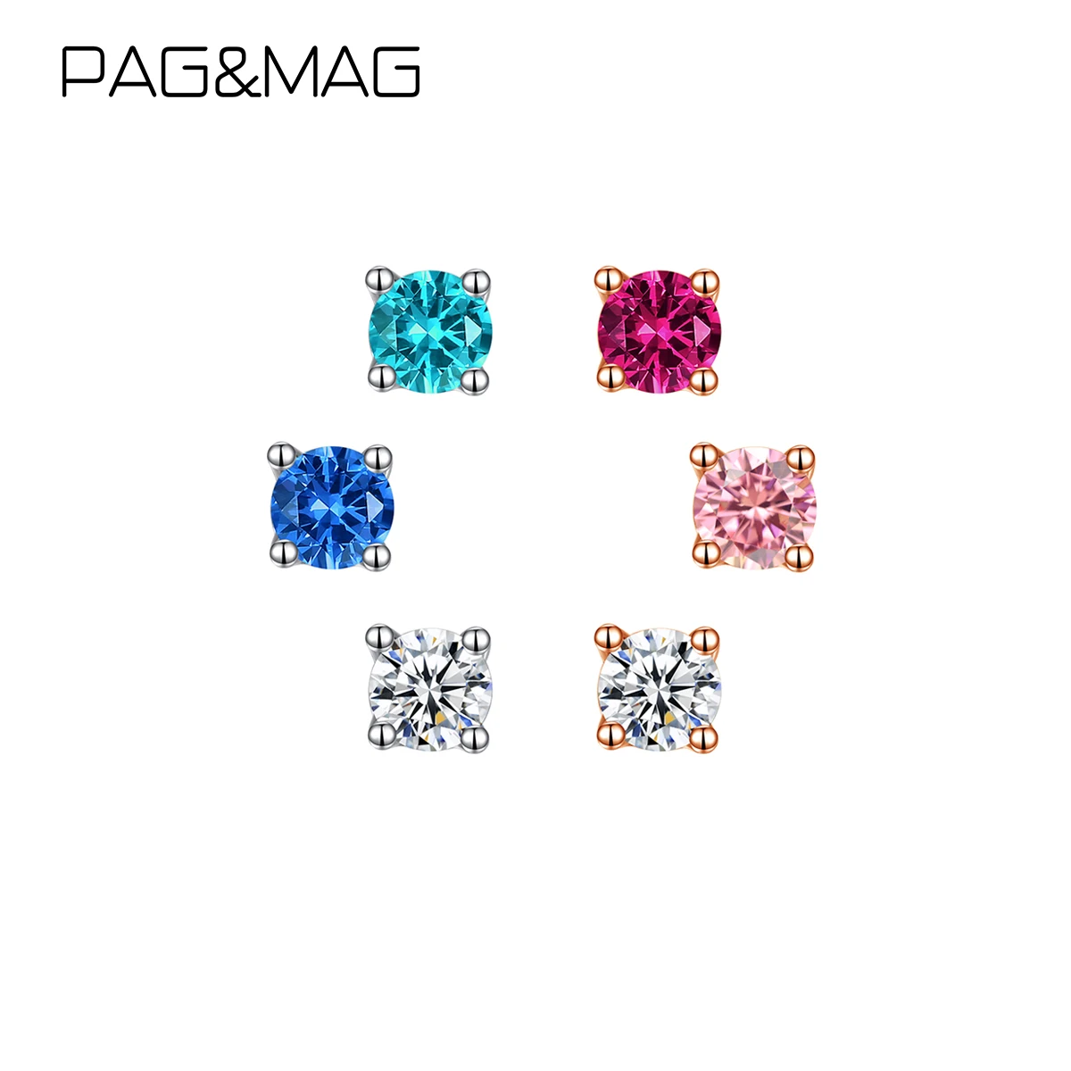 PAG&MAG Simple 6 Pieces Birthstone Cz 925 Sterling Silver Earrings Set For Women Ear Stud Jewelry boucle d'oreille argent 925
PAG&MAG Simple 6 Pieces Birthstone Cz 925 Sterling Silver Earrings Set For Women Ear Stud Jewelry boucle d'oreille argent 925