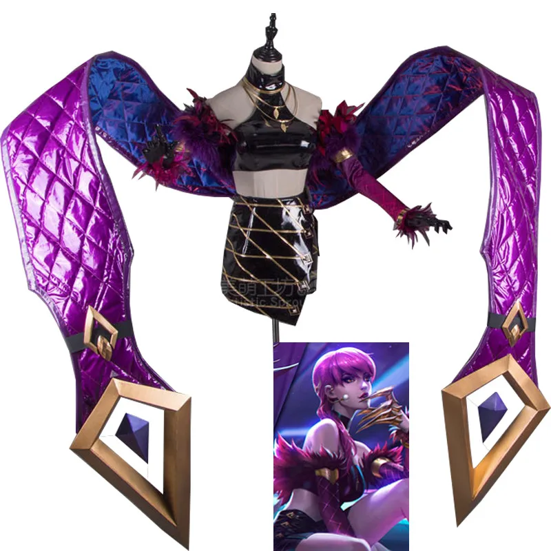 LOL KDA Evelynn Cosplay Costume PU Leather Uniform halloween costumes Game cosplay clothes outfits cos top+Skirt+Cappa+Accessory
LOL KDA Evelynn Cosplay Costume PU Leather Uniform halloween costumes Game cosplay clothes outfits cos top+Skirt+Cappa+Accessory
