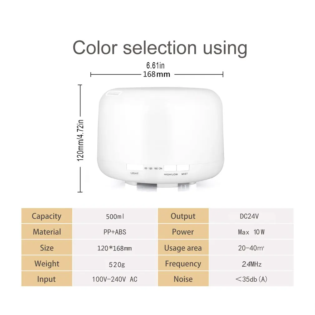 500ML humidifier Mini Aromatherapy Humidifier 7-Color / Warm light Ultrasonic Mini Aromatherapy Machine
500ML humidifier Mini Aromatherapy Humidifier 7-Color / Warm light Ultrasonic Mini Aromatherapy Machine