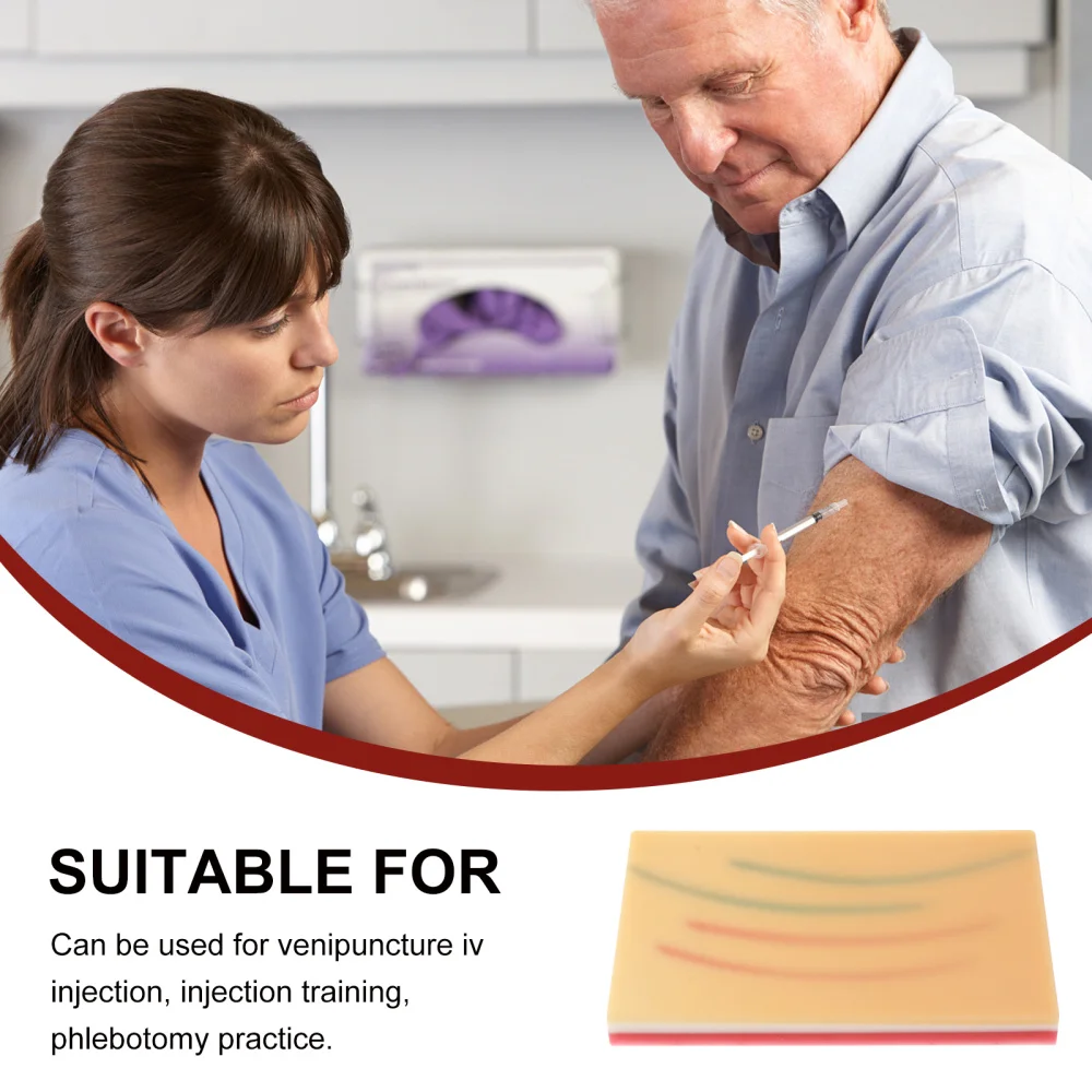 Venipuncture IV Injection Training Pad Silicone Human Skin Suture Training Model
Venipuncture IV Injection Training Pad Silicone Human Skin Suture Training Model