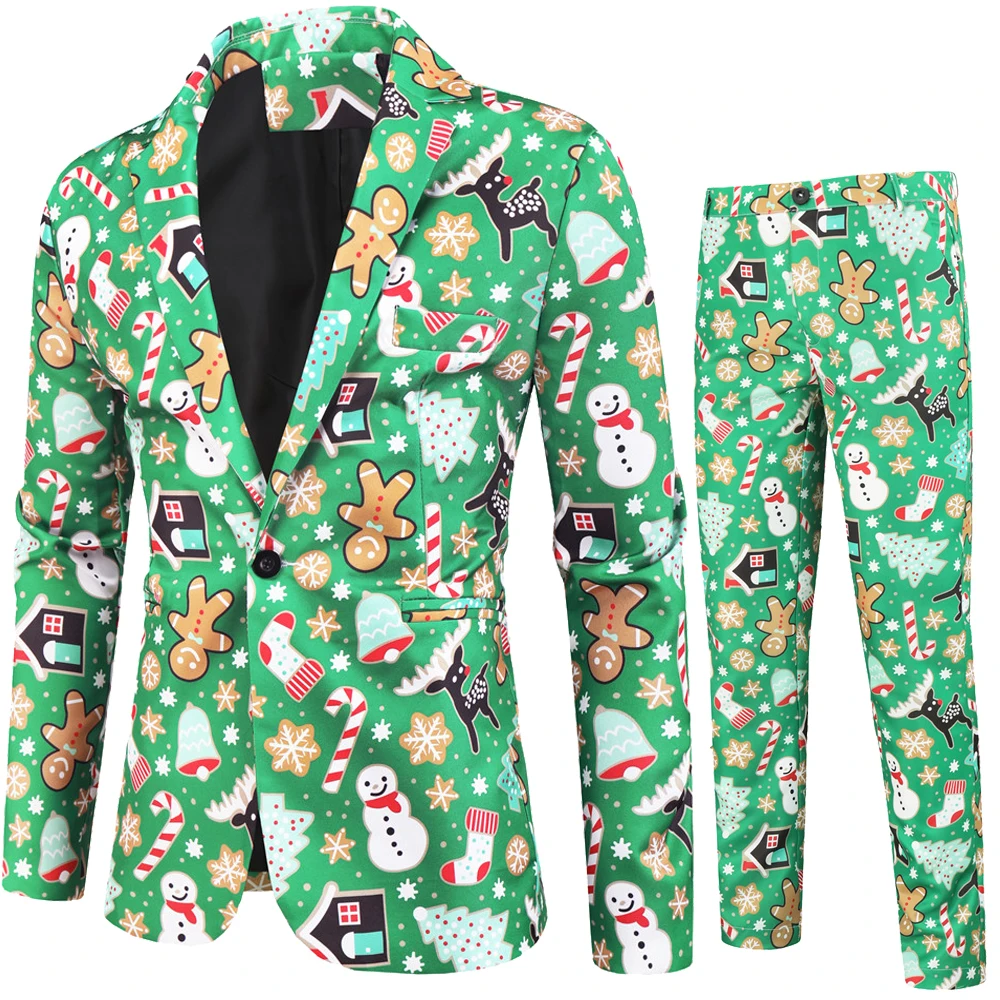 2020 Green Stitching Christmas Men's Suits Magician Performance Stage Outfit Nightclub Male Singer Host Costume Wedding Clothing
2020 Green Stitching Christmas Men's Suits Magician Performance Stage Outfit Nightclub Male Singer Host Costume Wedding Clothing