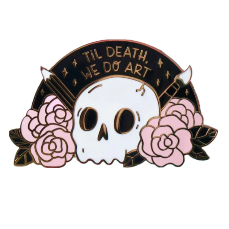 Til Death We Do Art Scarf Buckle Hard Enamel Pin Gothic Pink Skull Flowers Brooch Lapel Pins Badge Halloween Gift to Best Friend
Til Death We Do Art Scarf Buckle Hard Enamel Pin Gothic Pink Skull Flowers Brooch Lapel Pins Badge Halloween Gift to Best Friend