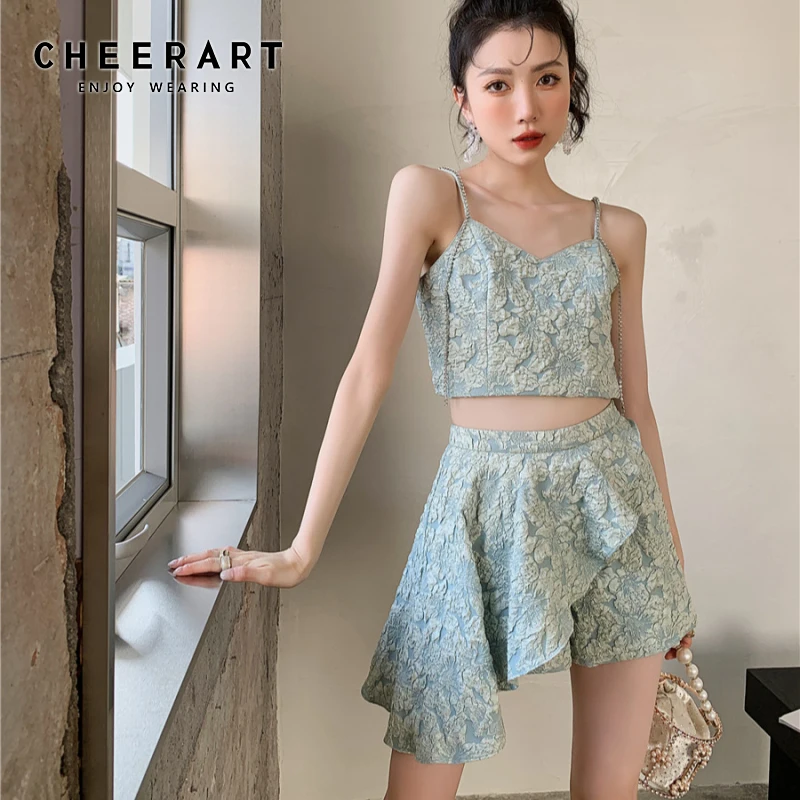 CHEERART Two Piece Shorts Set Women Tanks Camis Crop Top Green Fashion Shorts Outfits For Women Summer Top Designer Clothes
CHEERART Two Piece Shorts Set Women Tanks Camis Crop Top Green Fashion Shorts Outfits For Women Summer Top Designer Clothes