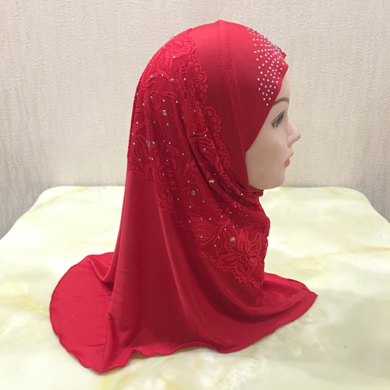 H044 beautiful small girl amira hijab with lace and stones fit 2-6 years old kids pull on islamic scarf head wrap
H044 beautiful small girl amira hijab with lace and stones fit 2-6 years old kids pull on islamic scarf head wrap