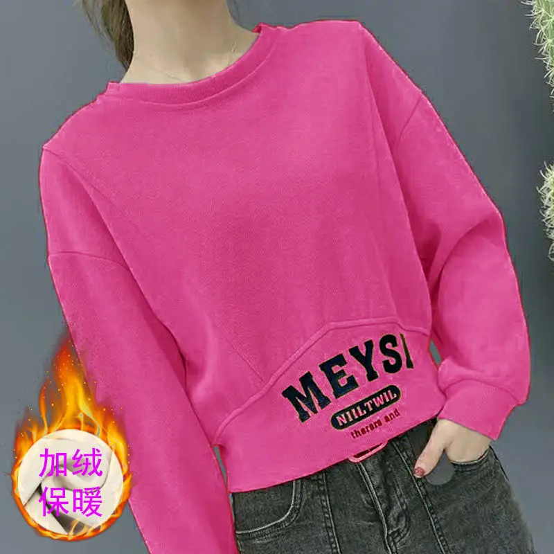 Hoodies Women Sweater Women's Short Loose-Fitting Non-Hoodie Top Hoodies Sweatshirts Tops Sudaderas