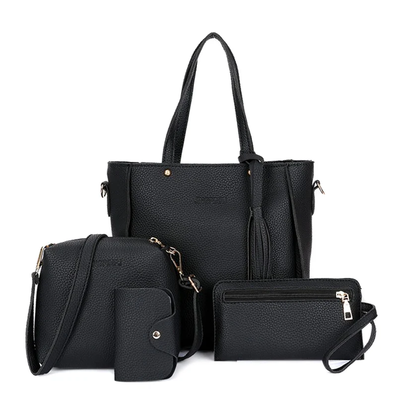 4 Pcs/Set Hot Selling Women Solid Color Handbag + Crossbody Shoulder Bag + Hand Purse + Card Holder for Daily Use -B5
4 Pcs/Set Hot Selling Women Solid Color Handbag + Crossbody Shoulder Bag + Hand Purse + Card Holder for Daily Use -B5