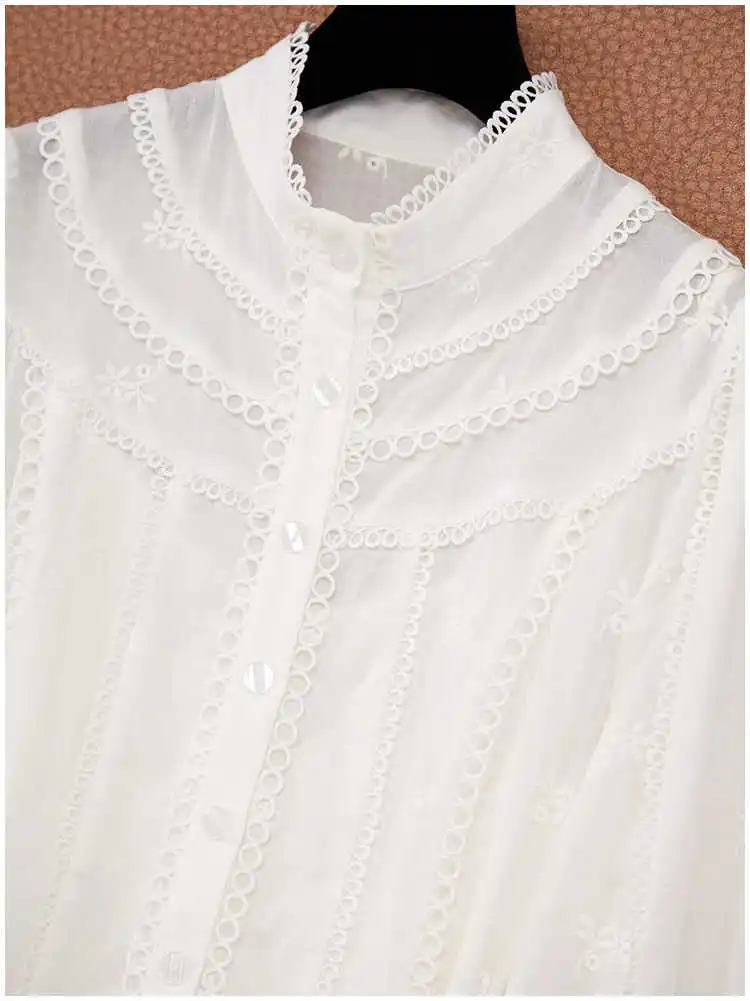 Женское платье, Хлопковое платье с вышивкой, рукавами-фонариками и поясом, осень 2020 
Женское платье, Хлопковое платье с вышивкой, рукавами-фонариками и поясом, осень 2020