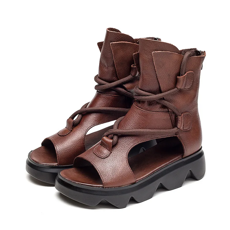 DM321 sandalias mujer verano Genuine Leather retro casual sandals new flat bottom high top zipper fish mouth sandals
DM321 sandalias mujer verano Genuine Leather retro casual sandals new flat bottom high top zipper fish mouth sandals