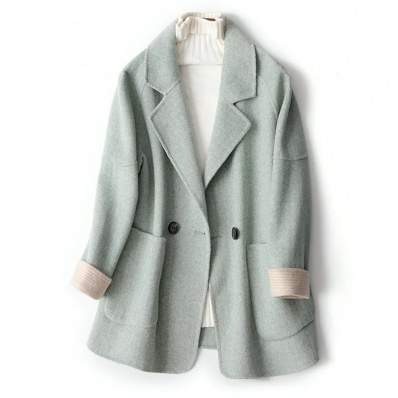 2019 Women Midi Length Coat Elegant Turn Down Collar Woolen Coat Two Button Design Autumn Warm Coat Casaco Feminino
2019 Women Midi Length Coat Elegant Turn Down Collar Woolen Coat Two Button Design Autumn Warm Coat Casaco Feminino