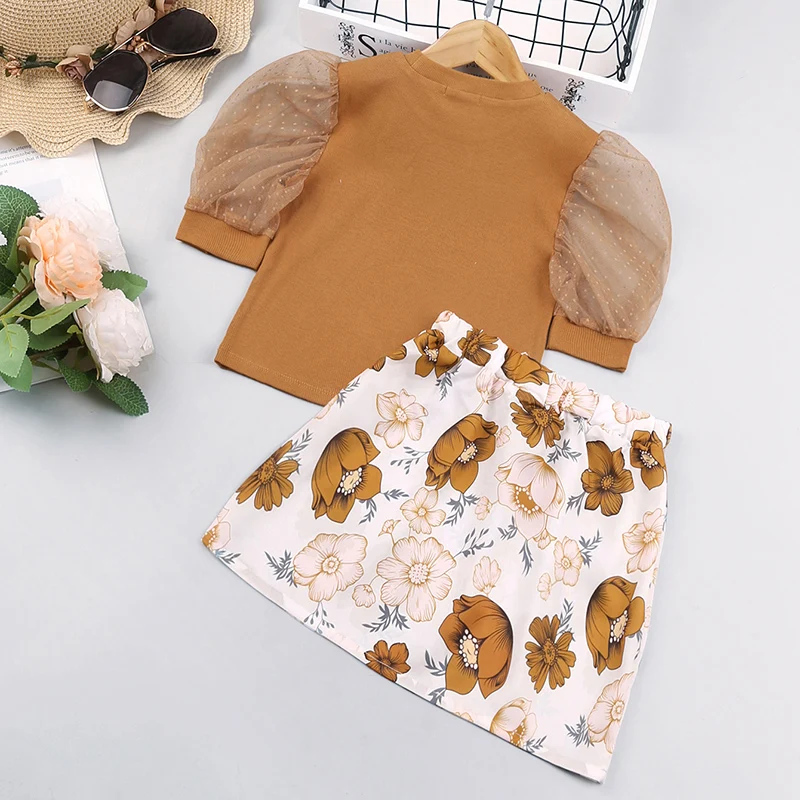 FOCUSNORM/летние комплекты одежды в стиле бохо для девочек 1-6 лет кружевные футболки