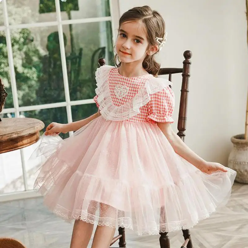 2021 Summer Plaid Dress For Girls Children Cute Ruffle Short Sleeve Lace Mesh Gown Kids Bithday Party Clothing 3-12 Years
2021 Summer Plaid Dress For Girls Children Cute Ruffle Short Sleeve Lace Mesh Gown Kids Bithday Party Clothing 3-12 Years