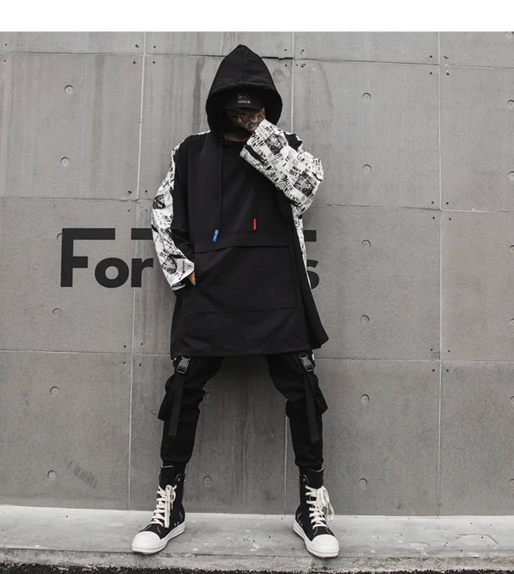 Men High Street Hip Hop Oversize Loose Long Sleeve Hooded T-shirt Male Splice Tee Shirt Mens Fashion Streetwear Tshirt
Men High Street Hip Hop Oversize Loose Long Sleeve Hooded T-shirt Male Splice Tee Shirt Mens Fashion Streetwear Tshirt