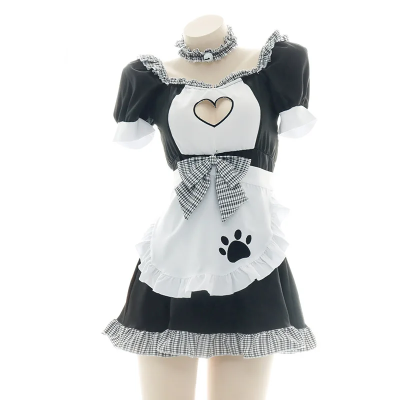 JIMIKO sexy Japanese maid outfit cat uniform cute plaid heart-shaped chest cut-out dress Maid suit costume cafe cosplay costume
JIMIKO sexy Japanese maid outfit cat uniform cute plaid heart-shaped chest cut-out dress Maid suit costume cafe cosplay costume