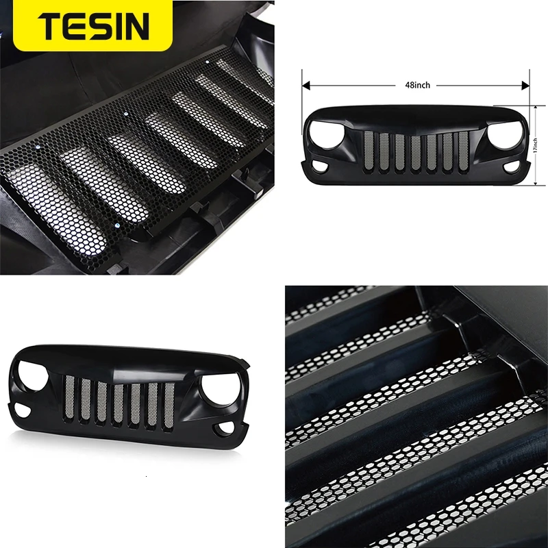 TESIN Racing Grills for Jeep Wrangler JK ABS Car Front Mesh Grille Decoration Cover Accessories for Jeep Wrangler JK 2007-2017
TESIN Racing Grills for Jeep Wrangler JK ABS Car Front Mesh Grille Decoration Cover Accessories for Jeep Wrangler JK 2007-2017