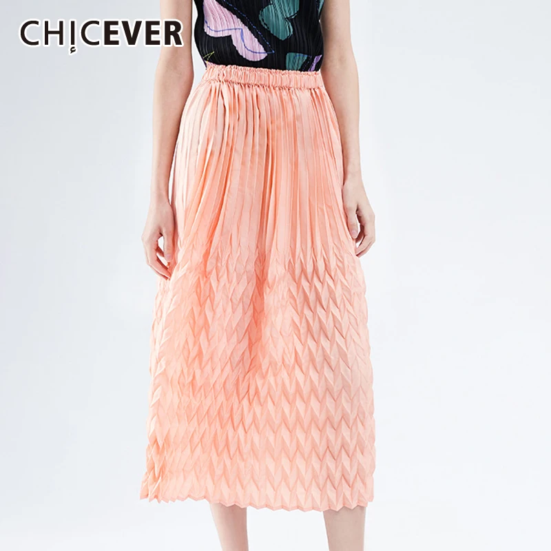 CHICEVER Pink Casual Ruched Skirt For Women High Waist A Line Mid Loose Solid Minimalist Designer Skirts Females Fashion Clothes
CHICEVER Pink Casual Ruched Skirt For Women High Waist A Line Mid Loose Solid Minimalist Designer Skirts Females Fashion Clothes