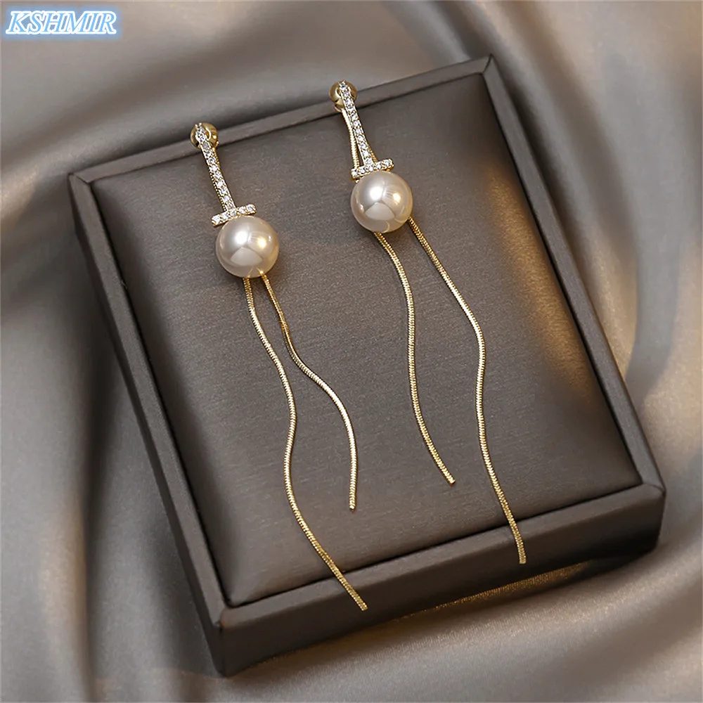 Long tassel earrings, pearl earrings, 2021 fashion earrings for women, fashionable temperament, women earrings
Long tassel earrings, pearl earrings, 2021 fashion earrings for women, fashionable temperament, women earrings