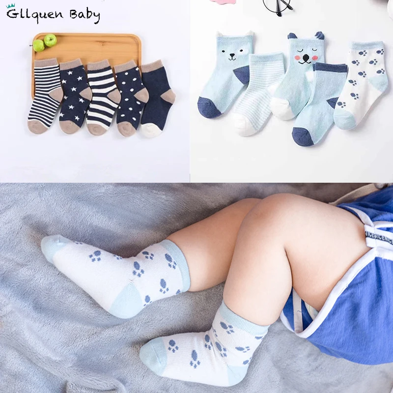 

0-3Years NewBorn Baby Socks 5Pairs/Lot Cute Cartoons Soft 100% Cotton Socks Comfort Mesh Girl Baby Clothes Accessories